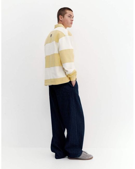 Pull&Bear Gestreepte Denim Joggingbroek in het Blue voor heren