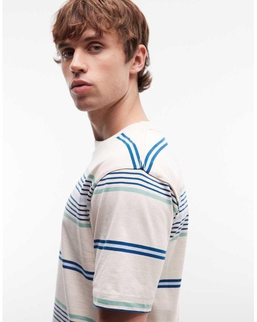 Parlez Gray Short Sleeve Calm Stripe T-shirt for men