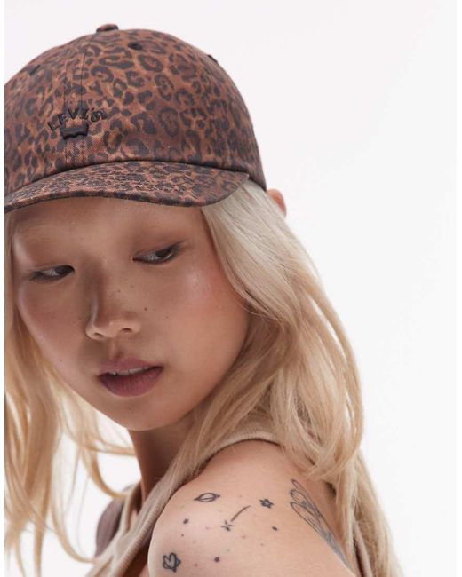 Cappellino Leopardato Con Logo di Levi's in Brown