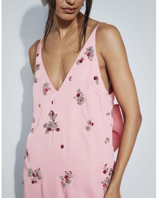 ASOS Pink Cluster Embellished Shift Mini Dress