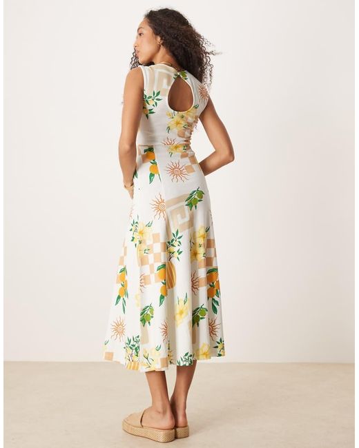 ASOS Natural Cotton Sleeveless Midi Sundress