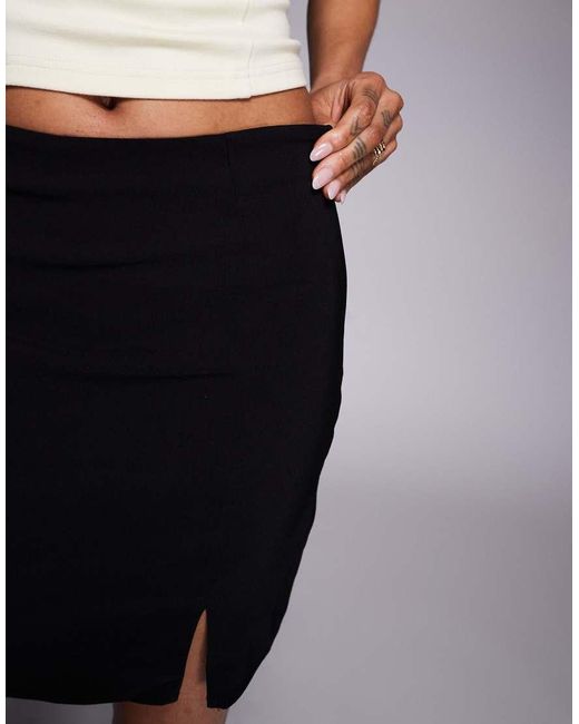 ASOS Black Tall Bengaline Mini Skirt With Split Detail