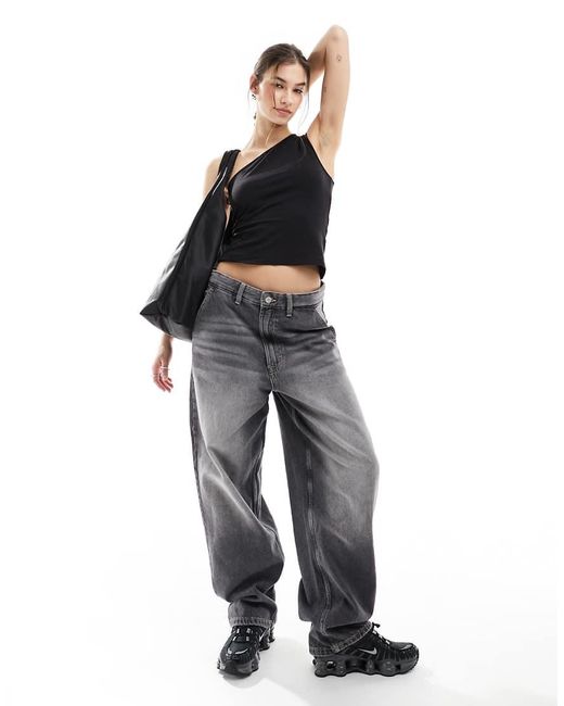 Weekday Black Cindy One Shoulder Top