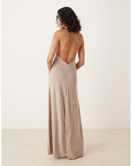 Mango Natural Halter Maxi Dress