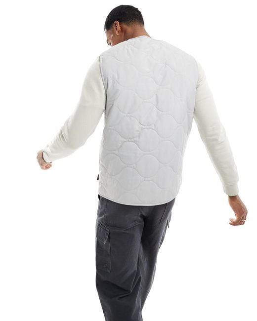 Only & Sons White Onion Quilted Gilet for men