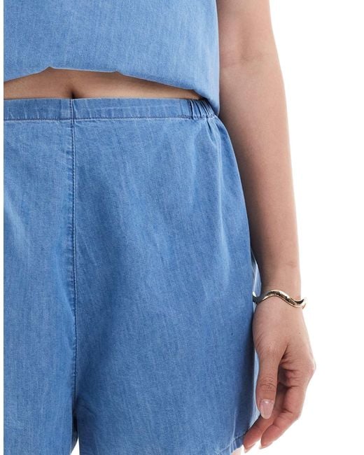 ASOS Blue – weiche jeansshorts zum reinschlüpfen