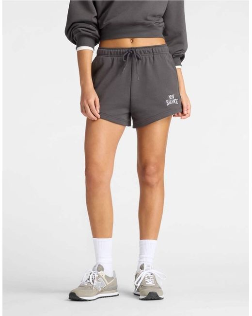 New Balance Gray Trackside French Terry Short