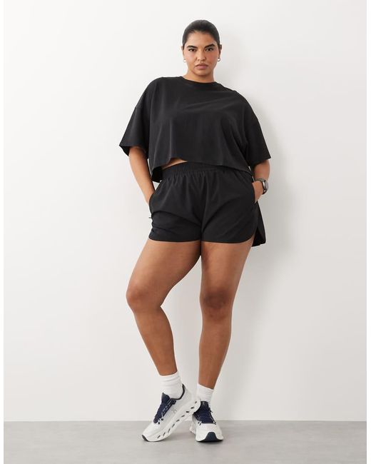 4505 Black Curve Icon Heavyweight Cotton Cropped T-shirt With Quick Dry Finish