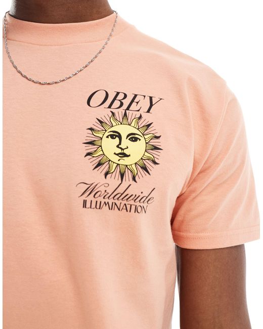 Obey Orange Unisex Sun Graphic T-shirt