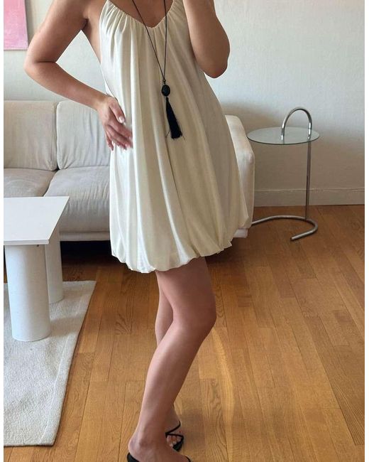 NA-KD Natural Flowy Mini Dress