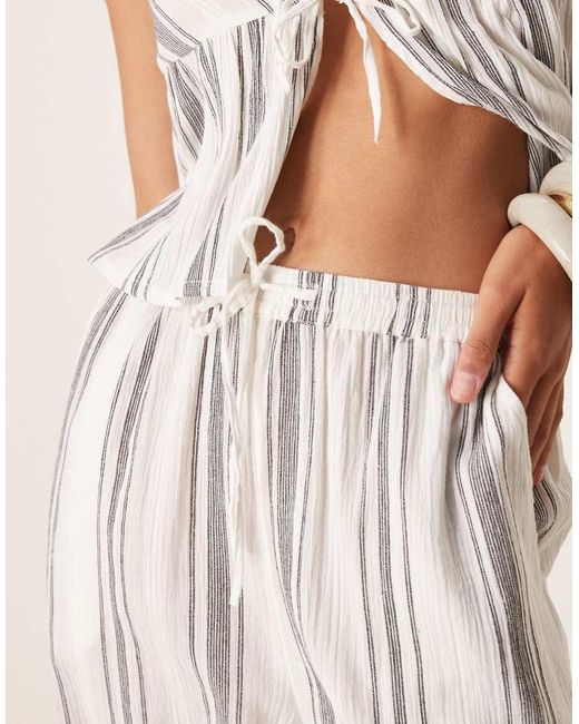 Iisla & Bird Natural Stripe Beach Loose Fit Trouser Co-ord