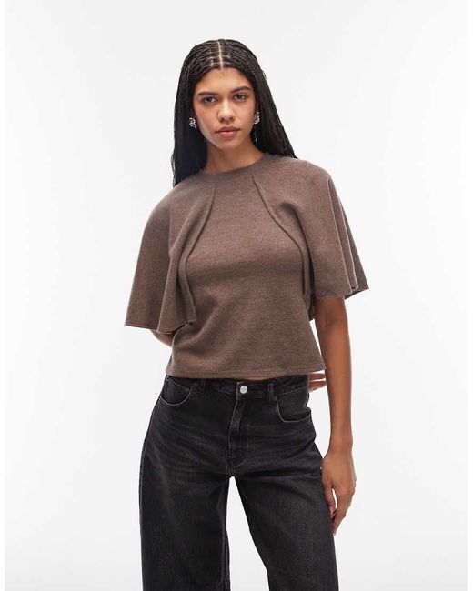 ASOS Brown Supersoft Cape Top