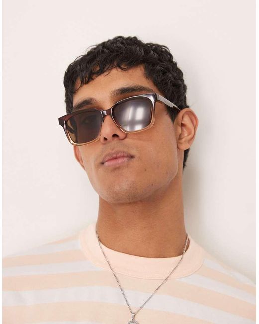 Gafas De Sol De Estilo Retro Con Lentes Marrones De ASOS de hombre de color Brown