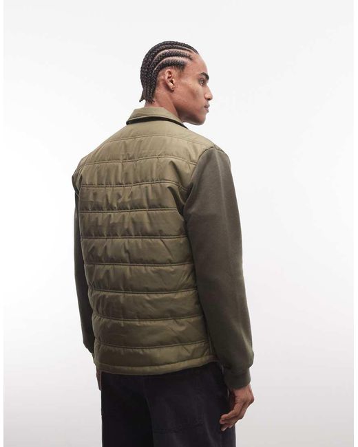 ASOS Green Regular Quilted Liner Jacket for men