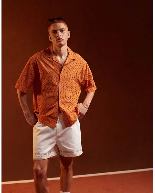 ASOS Recht Oversized Overhemd Met Reverskraag in het Brown voor heren