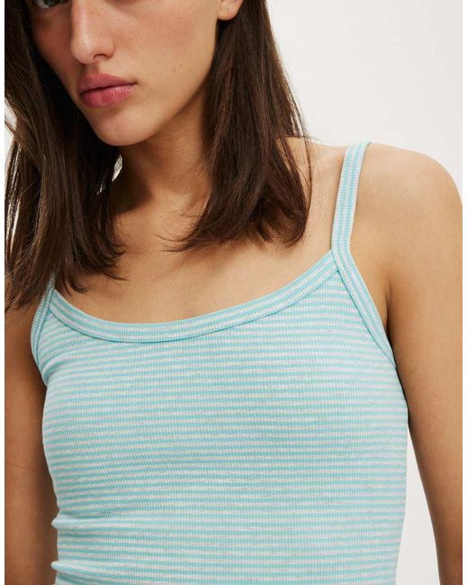 Cotton On Blue Goldie Rib Scoop Cami