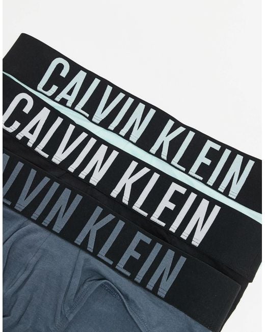 Calvin Klein – intense power – 3er-pack hüftslips aus baumwolle in Black für Herren