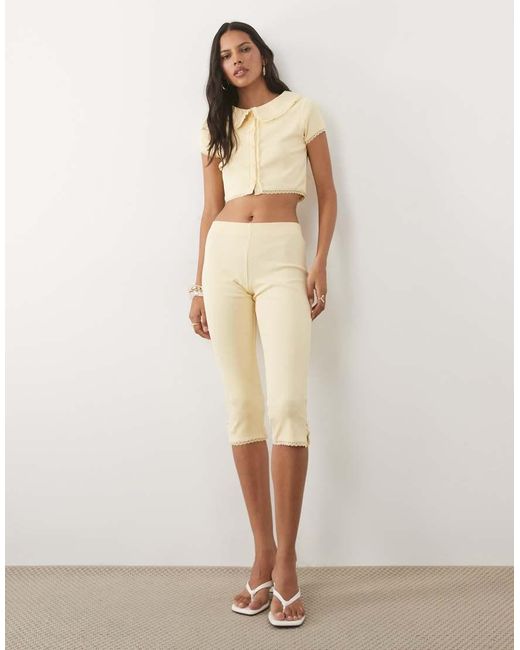 Miss Selfridge Natural Capris Pant With Split Bow Hem Co-Ord