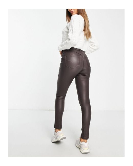 New Look Lift And Shape High Waisted Super Skinny Coated Jeans in