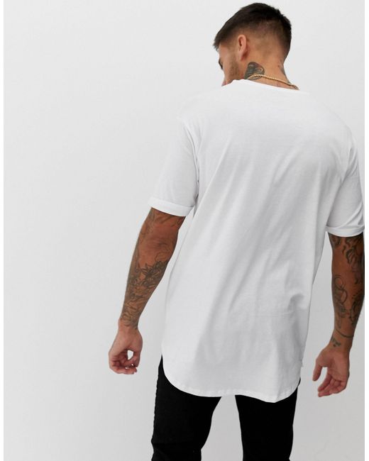 Camiseta larga blanca Bershka de hombre de color Blanco | Lyst