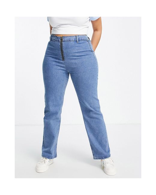 Yours Blue Straight Leg Jeans