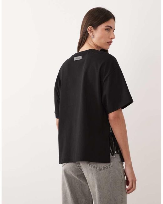 Barbour Black Marron Tie Detail T-shirt