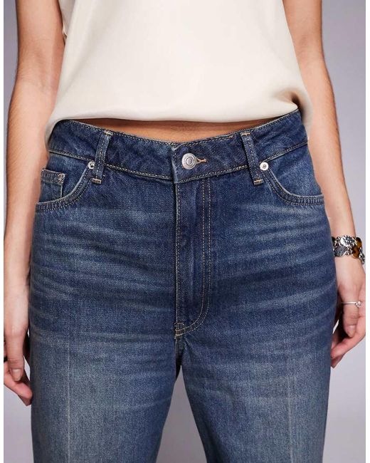 Mango Blue Featuring Kaia Gerber Turn Up baggy Jean