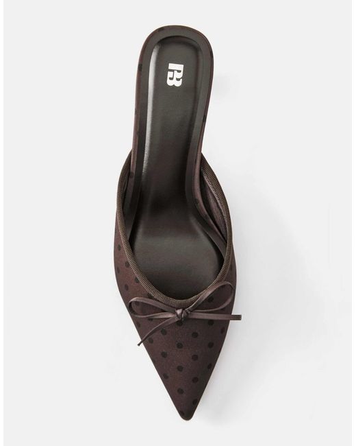 Mules à talons à pois Pull&Bear en coloris White