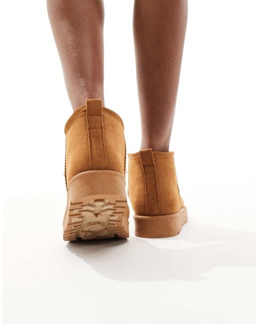 SEQWL Brown Cosy Mini Ankle Boots