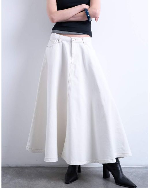 Gonna Midi A Ruota di TOPSHOP in White