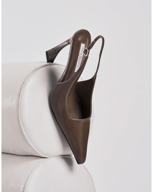 Tony Bianco Black Sassy Curved Heel Slingback Shoes