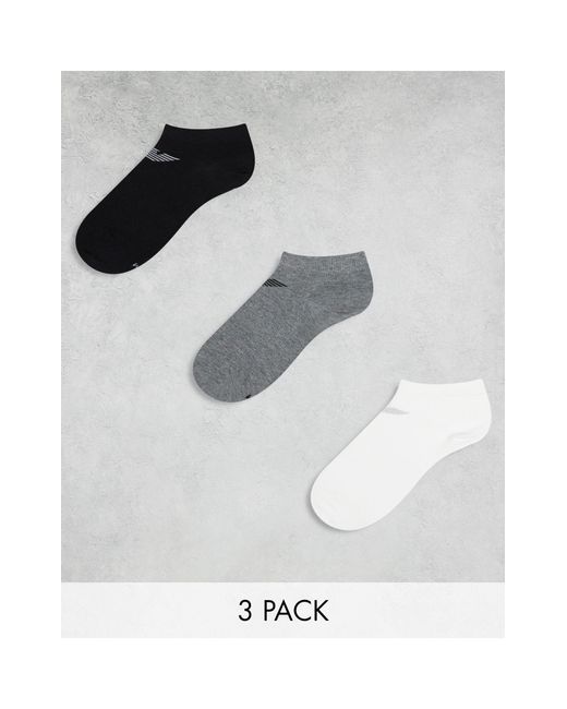 Emporio Armani – bodywear – 3er-pack sneakersocken in White für Herren