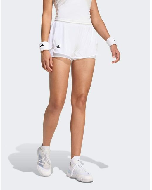 Adidas Originals White Tennis Climacool 2In1 Match Shorts