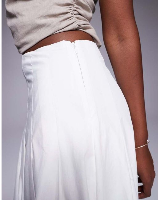 River Island Poplin Midi Rok Met A-Lijn in het Gray