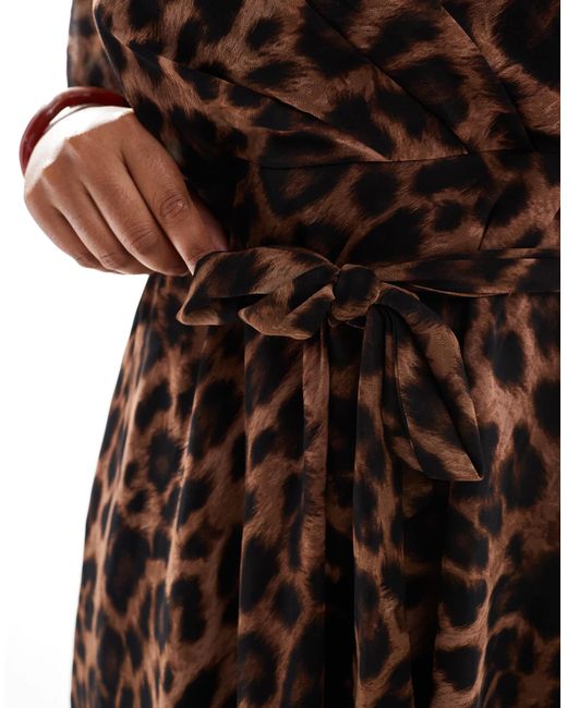 Ever New Curve Brown Ruffle Wrap Maxi Dress