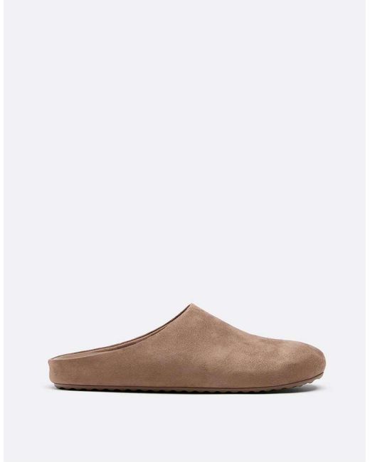 Stradivarius Brown Leather Effect Clogs