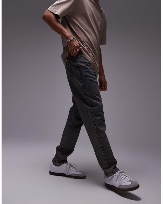 Topman Gray Taper Jeans for men