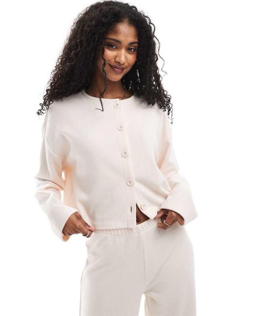 Cárdigan De Canalé Suave De Miss Selfridge de color White