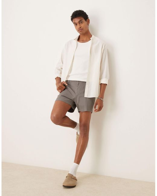 ASOS White Shorter Length Pull On Chino Short for men
