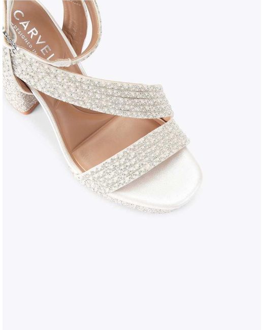 Carvela Kurt Geiger White Gala Platform Jewel Heeled Sandals