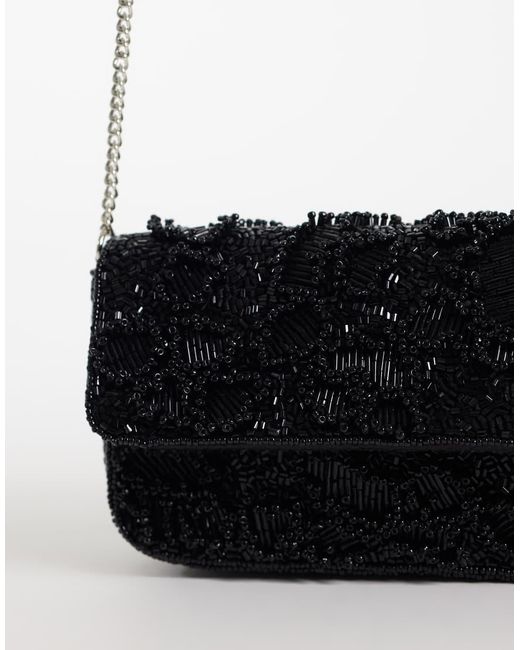 ASOS White Embellished Flap Over Crossbody