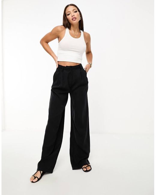ASOS Blue Asos Design Tall Casual Wide Leg Trousers