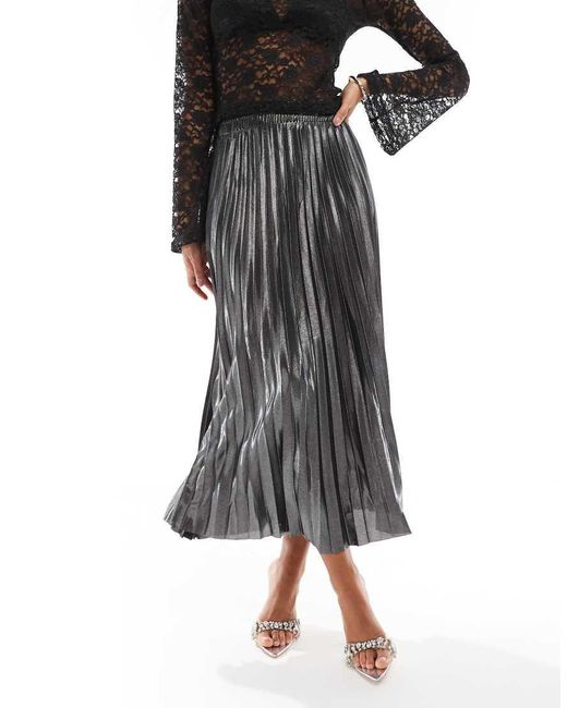 ONLY Geplooide Maxi Rok in het Black