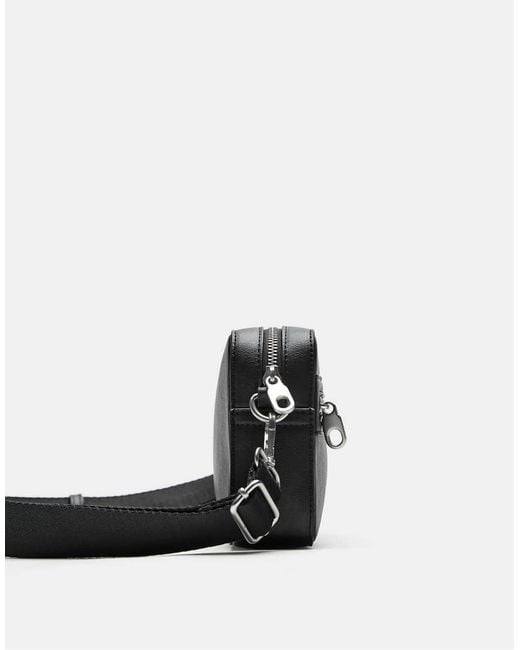 Pull&Bear Black Embellished Crossbody Bag for men
