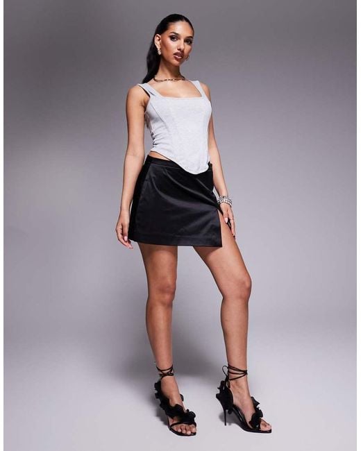 ASOS Black Square Neck Corset Top