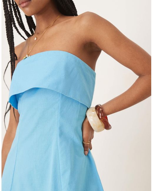 ASOS Blue – trägerloses minikleid