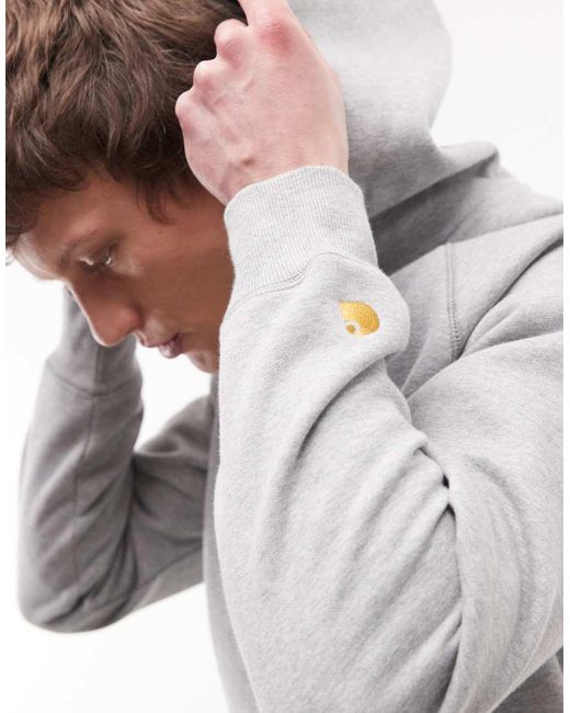 Carhartt Gray Chase Heavyweight Hoodie for men