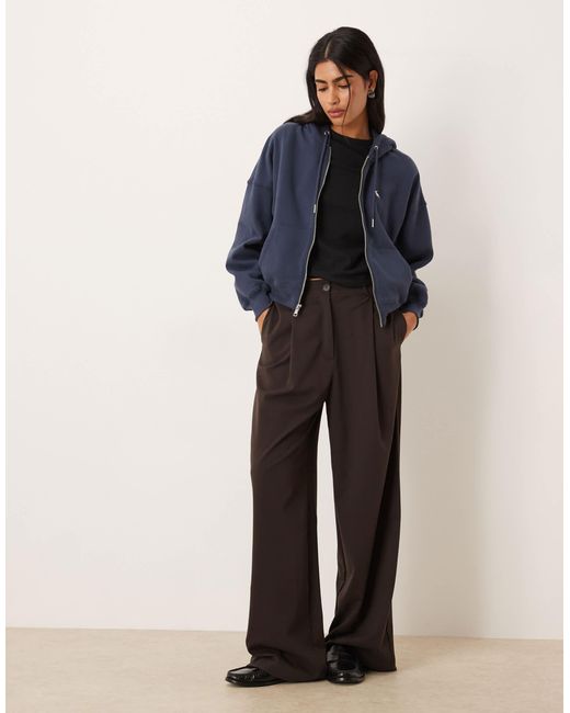 Sweat à capuche zippé en polaire avec logo emblématique Abercrombie & Fitch en coloris Blue