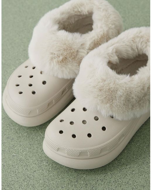 CROCSTM Green Furever Crush Fur Lined Clog