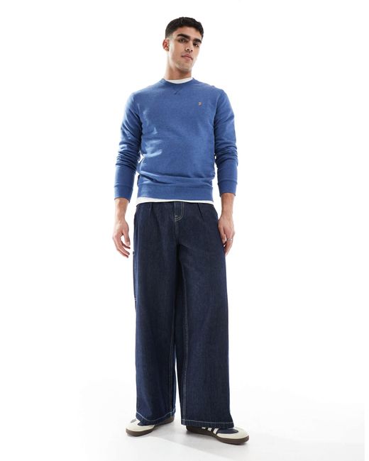 Farah Blue Tim Crewneck Sweatshirt for men